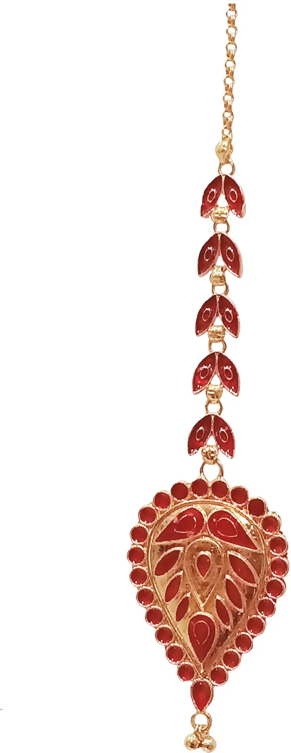 Assamese_Traditional_Copper_Red_Colour_Dugdugi_Design_Maang_Tikka_For_Women_&_Girl